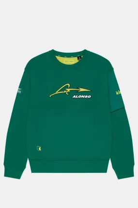 Aston Martin F1 Kimoa Fernando Alonso #14 Embroidery Sweatshirt - Green