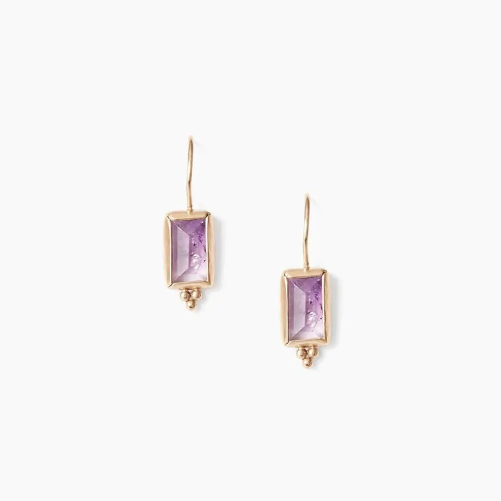 14K Amethyst Windowpane Earrings