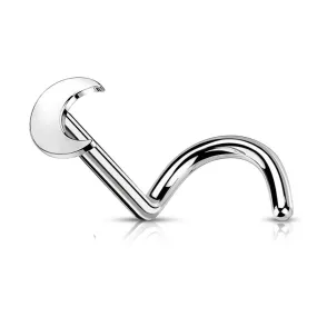 20G Titanium Crescent Moon Nostril Corkscrew Stud