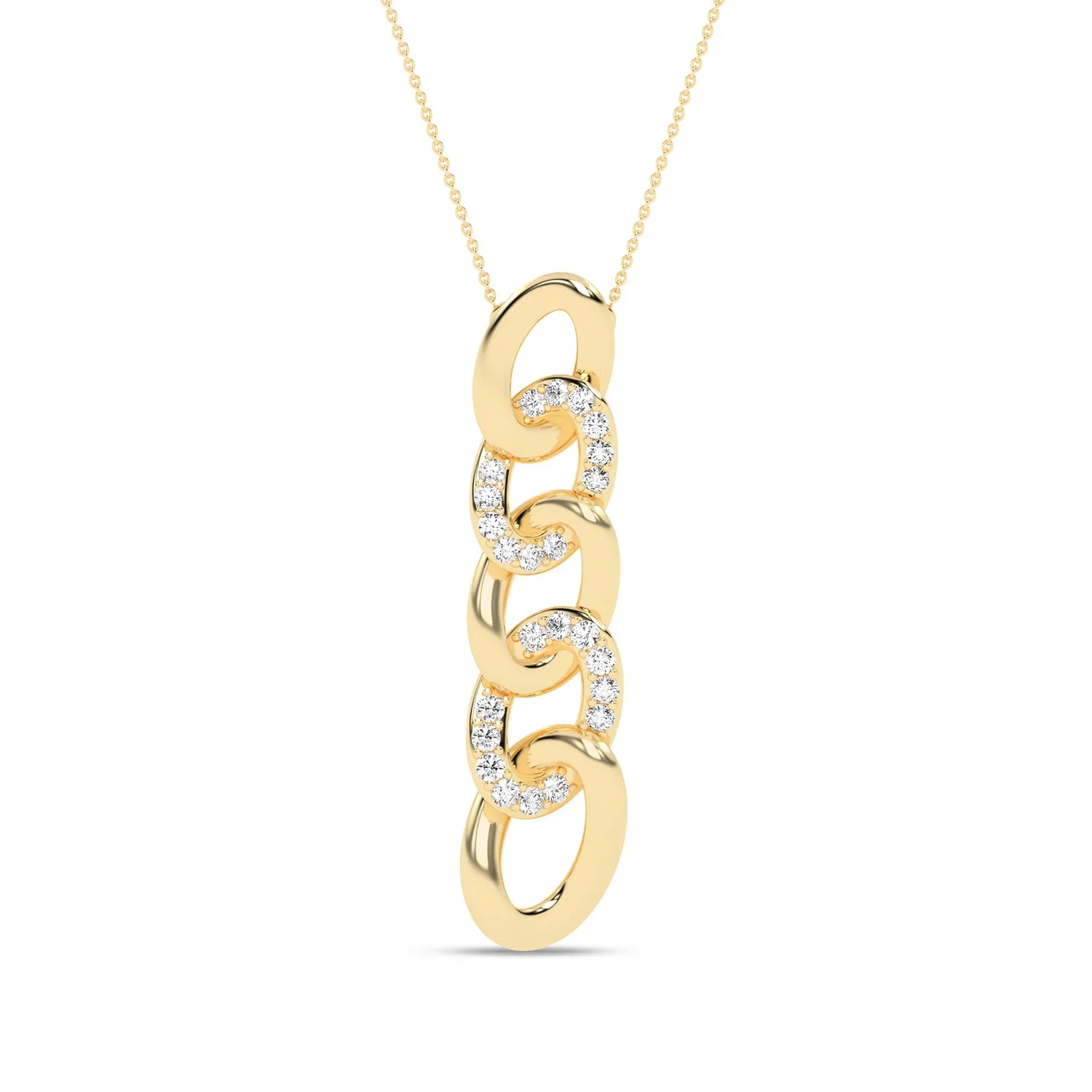 Alternating Diamond Cuban Link Necklace