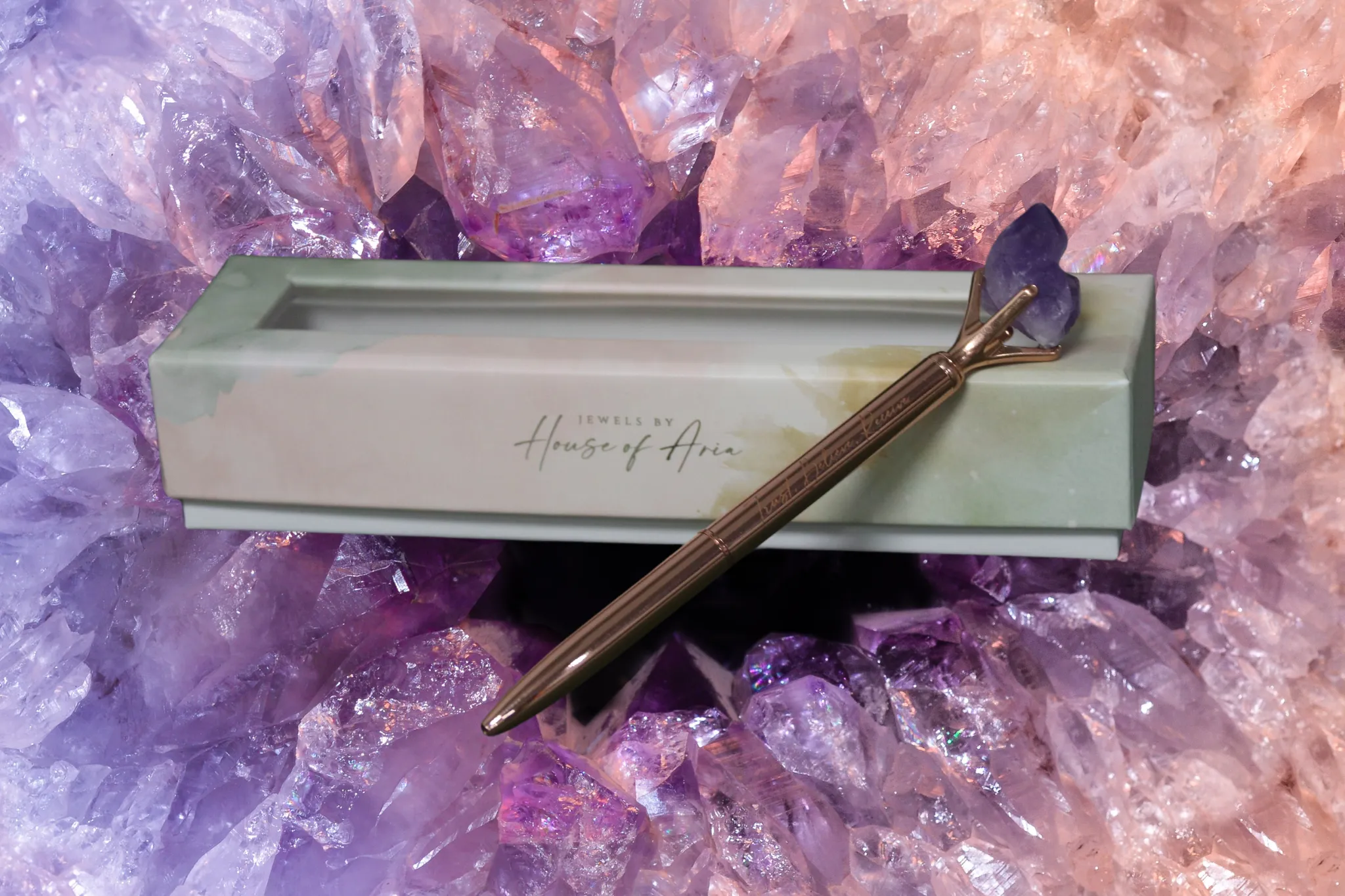 Amethyst Crystal Pen (Gold/ Silver/ Rose Gold)