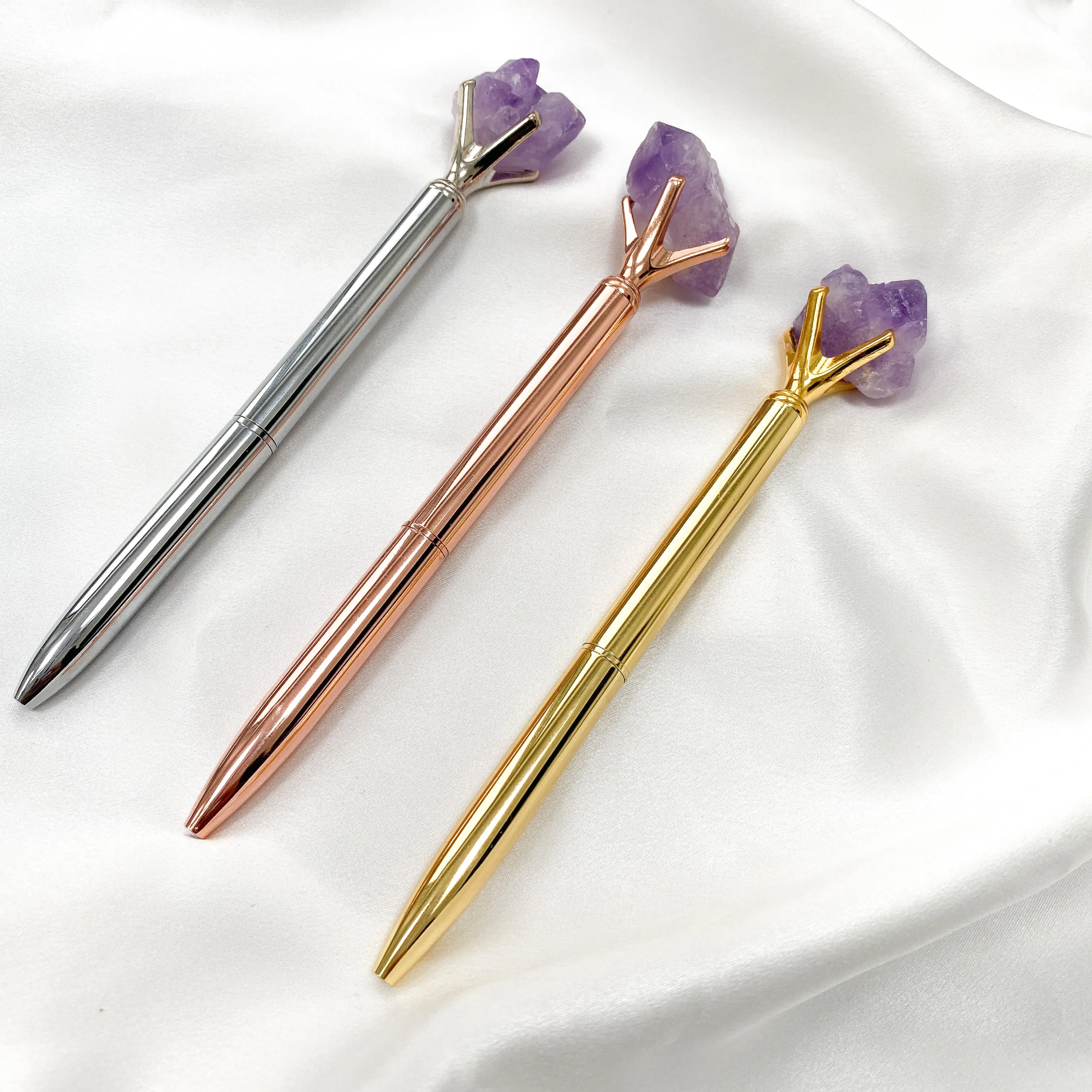 Amethyst Crystal Pen (Gold/ Silver/ Rose Gold)