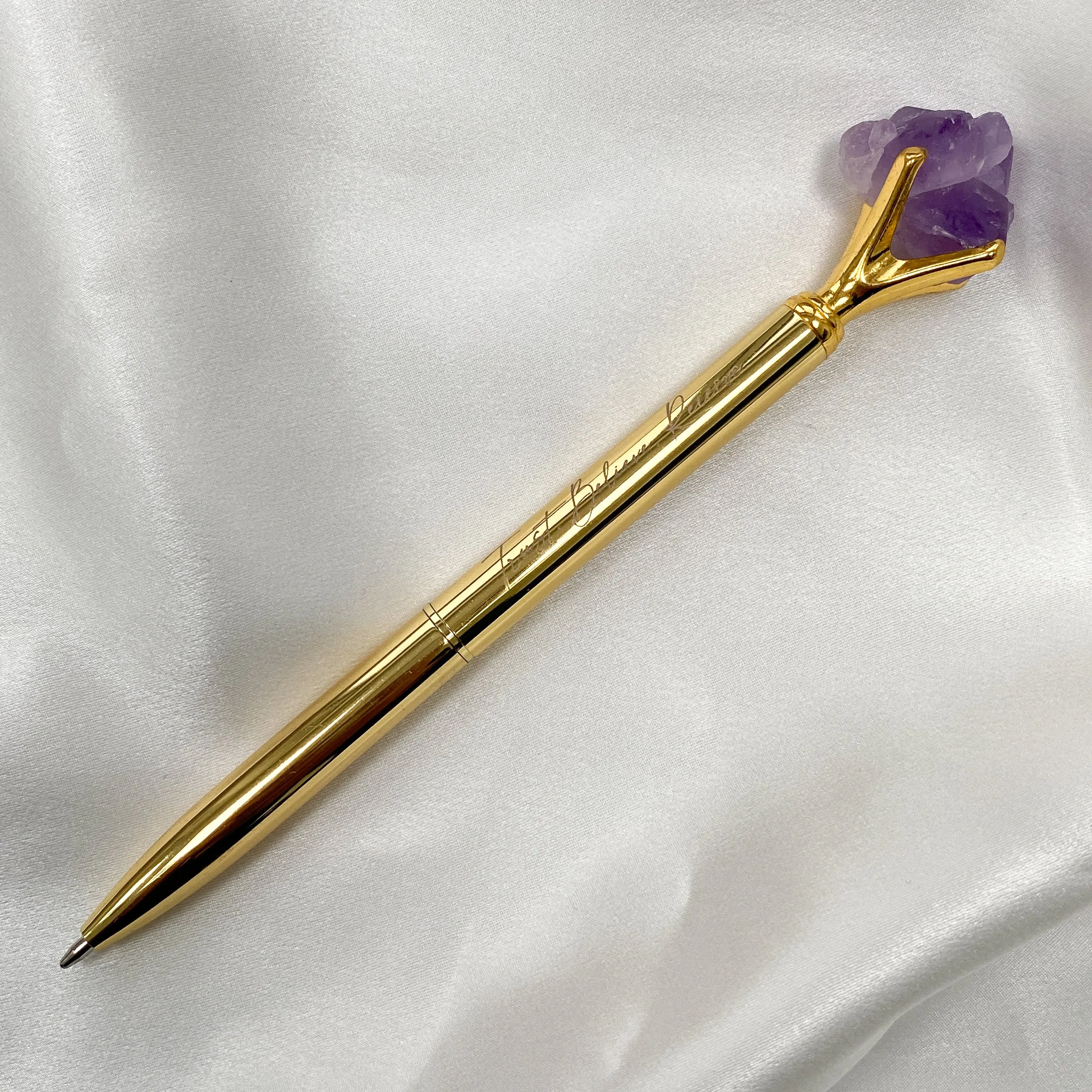 Amethyst Crystal Pen (Gold/ Silver/ Rose Gold)