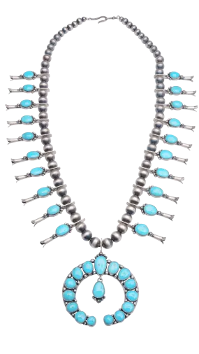 Blue Ridge Turquoise Squash Blossom Necklace | Angela Martin