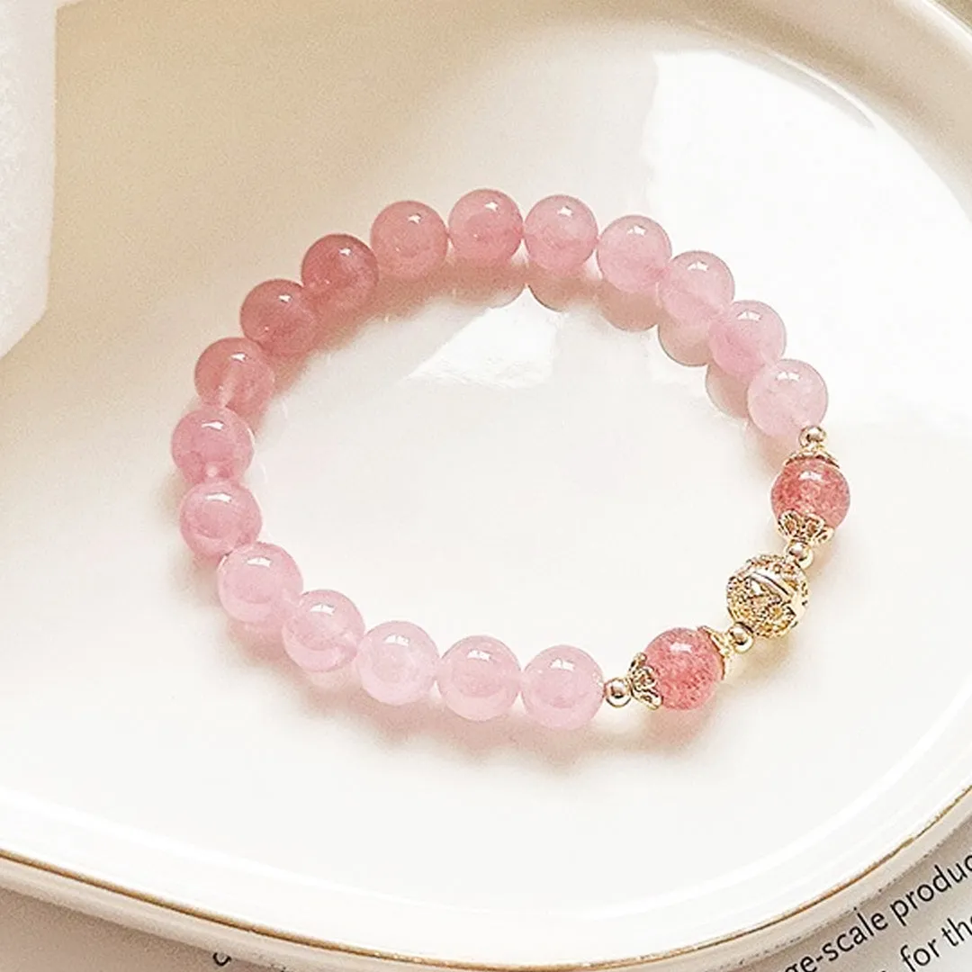 C121 - Rose Quartz with Strawberry Crystal