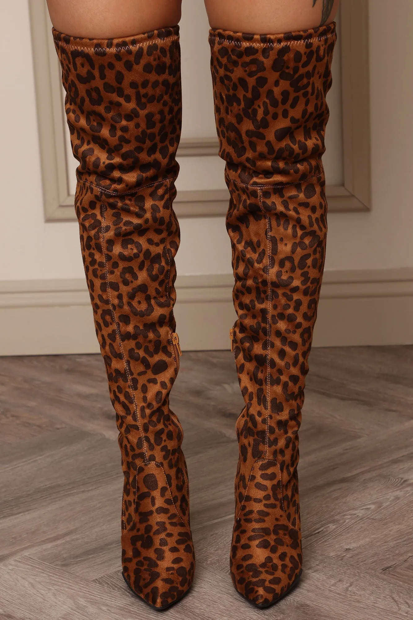 Cheyanne Over The Knee Boots - Leopard