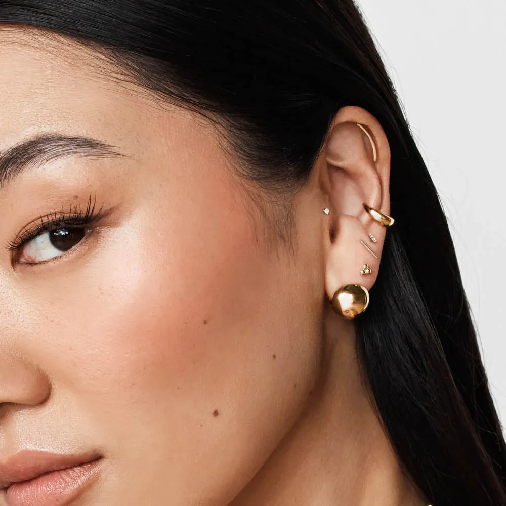 Climber Helix Single Stud Earring in 10k Gold