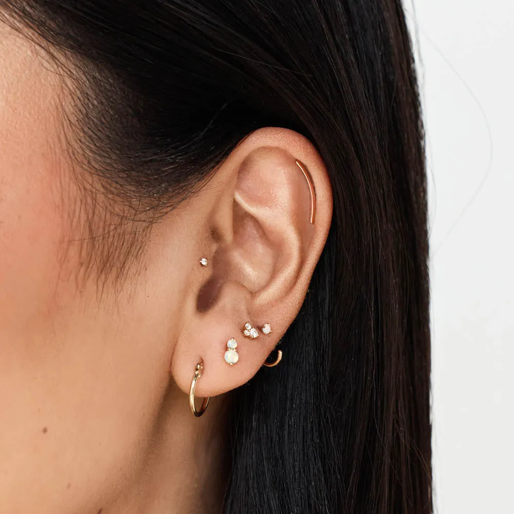 Climber Helix Single Stud Earring in 10k Gold