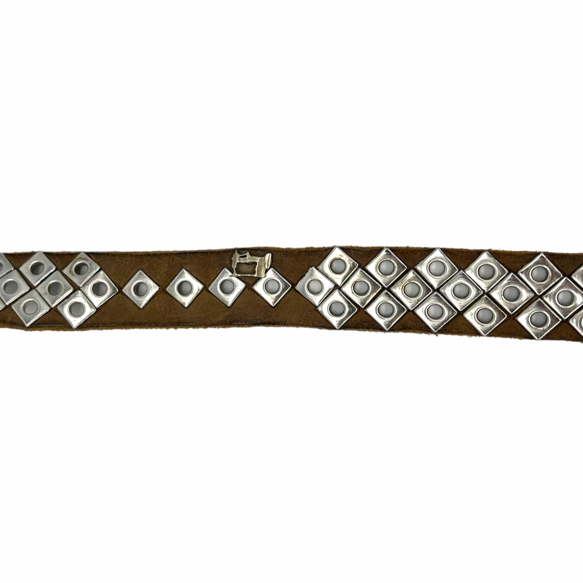 DIESEL Limited Edition Distressed Studded Leather Belt - Light Brown