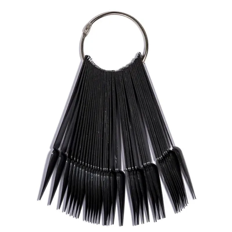 Display Key Ring - Stiletto Tips 50ct Black