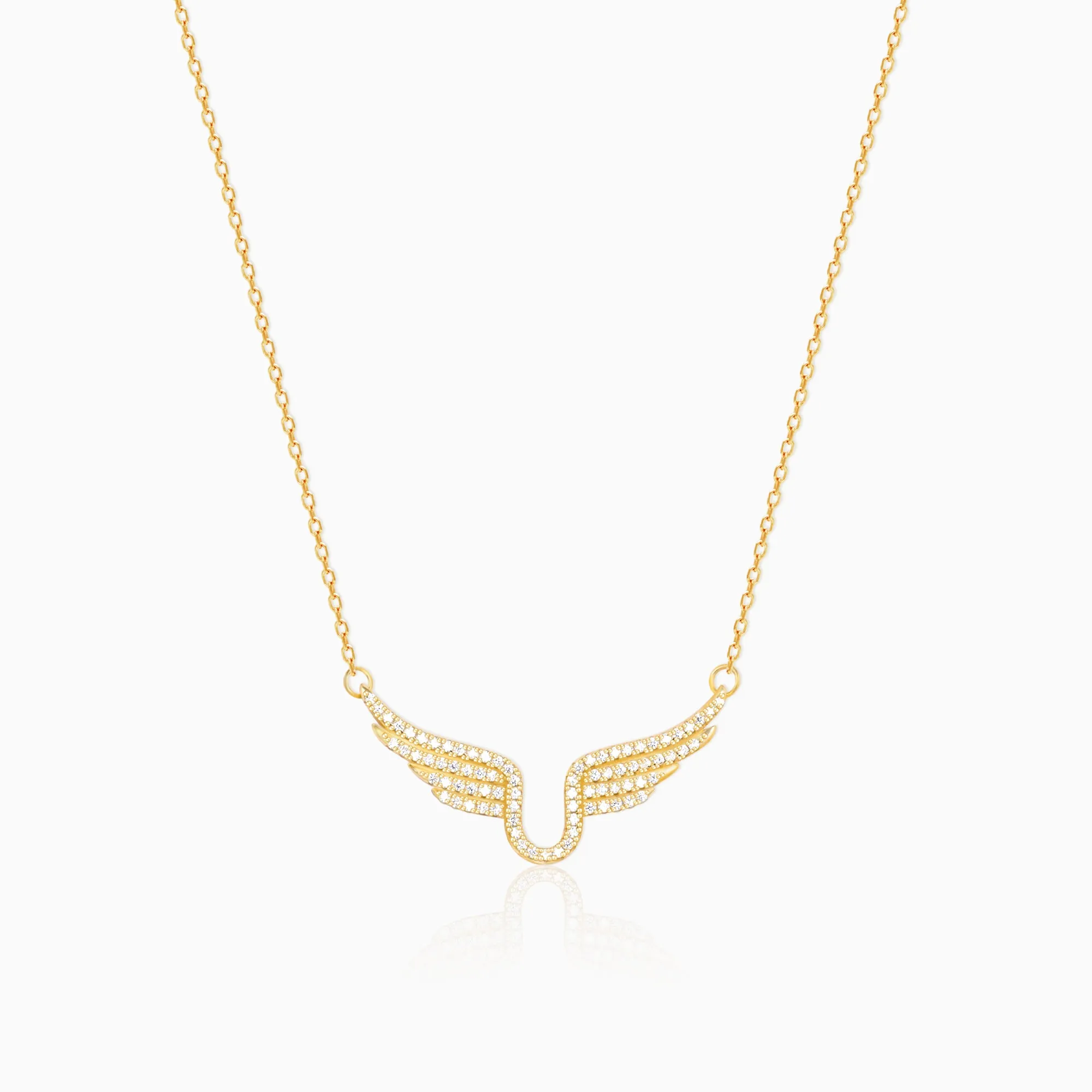 Golden Studded Fluttering Necklace