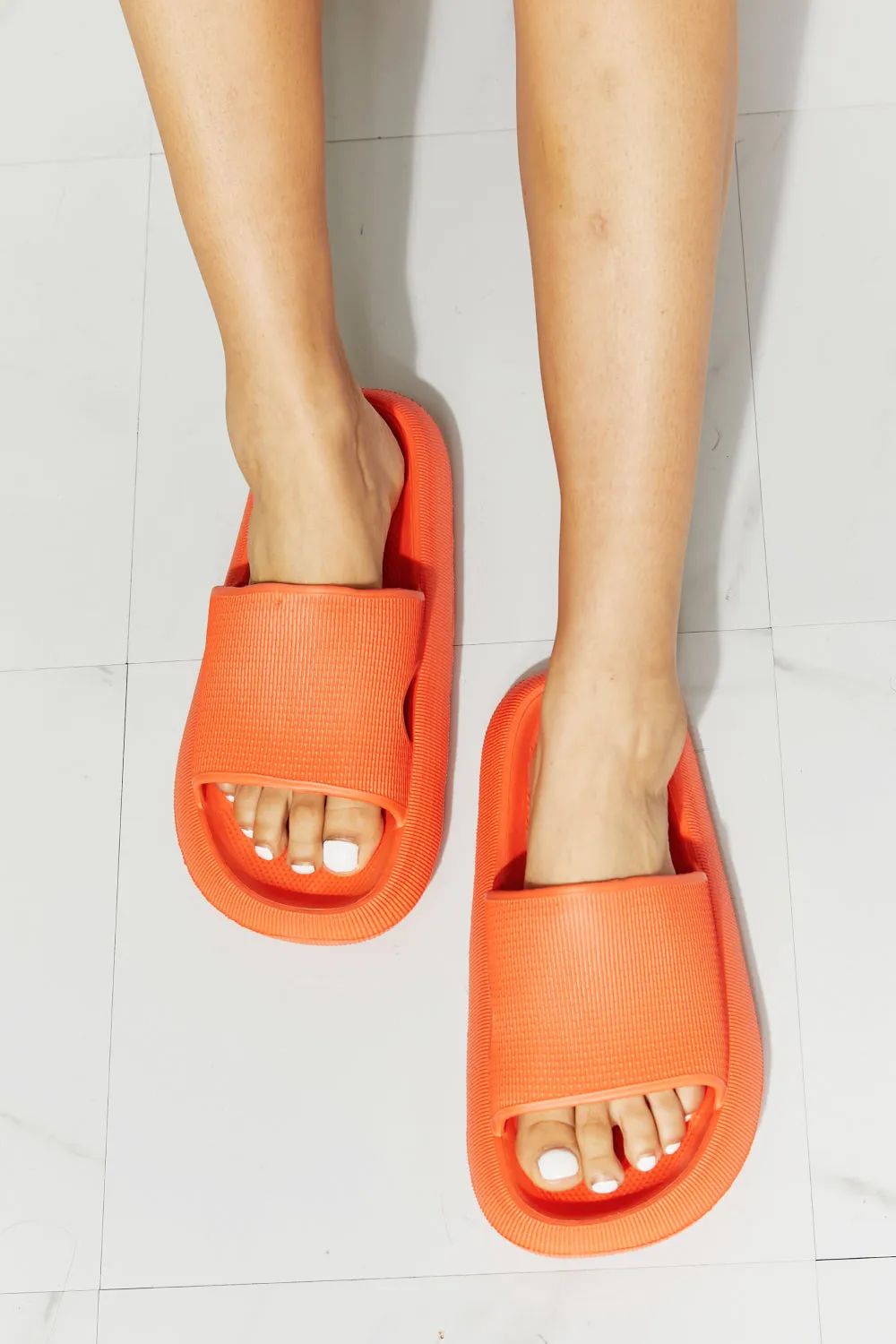 MMShoes Arms Around Me Open Toe Slide in Orange