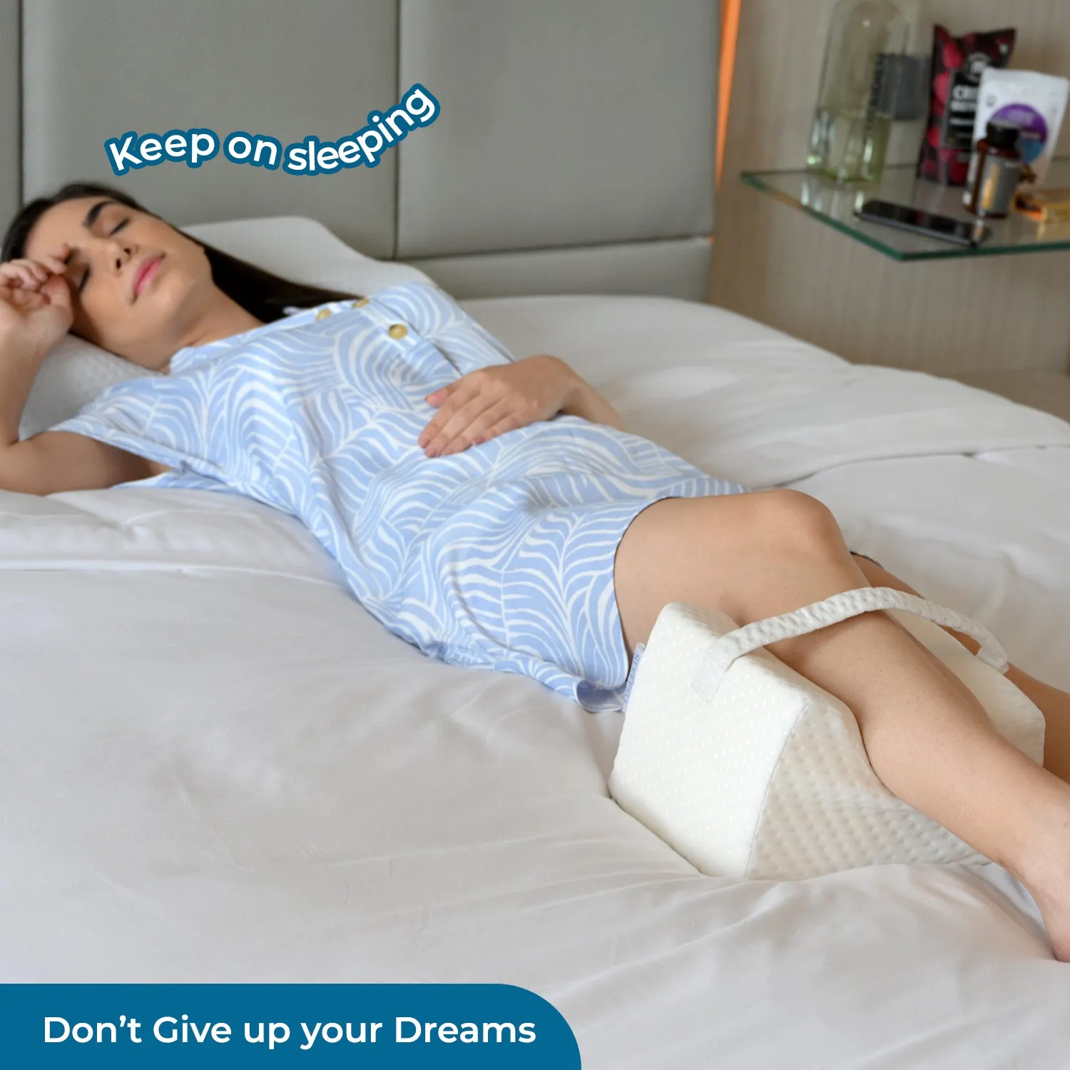 Orthopedic Memory Foam Knee & Leg Support Pillow for Side Sleepers