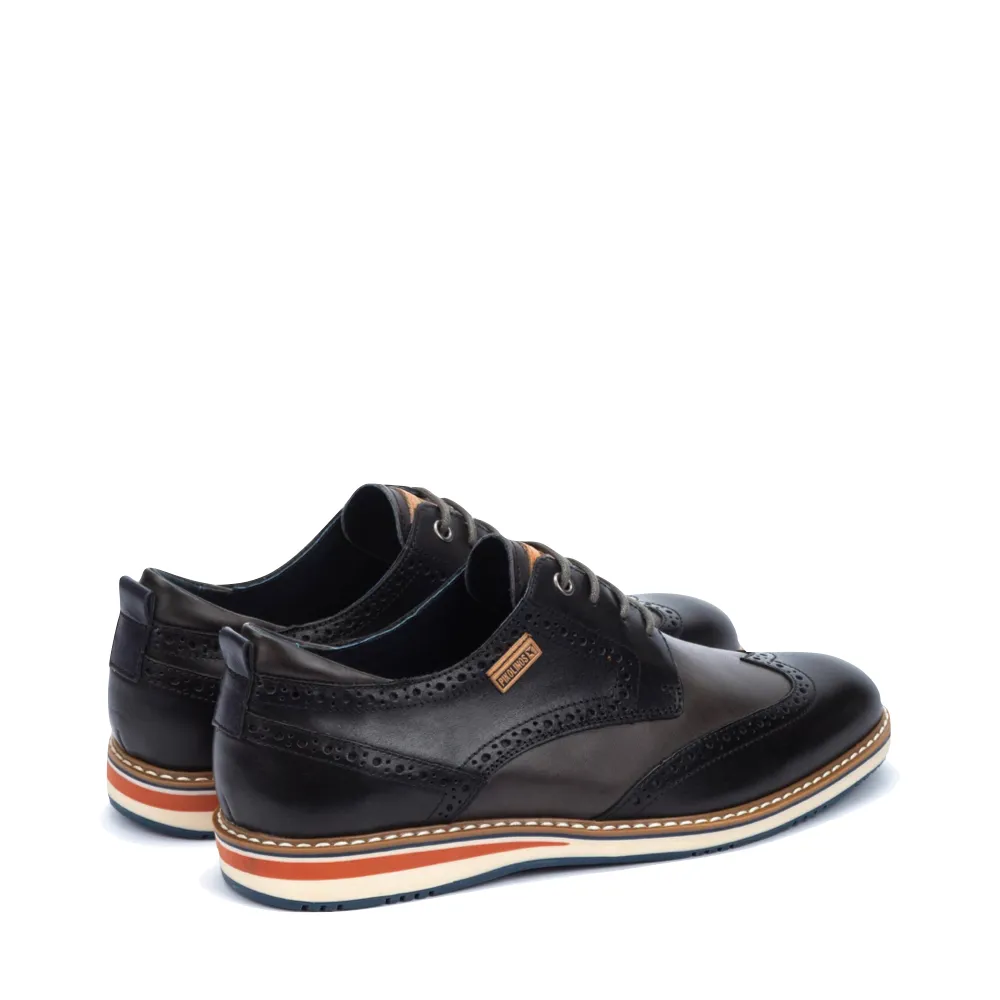 Pikolinos Men's Avila Leather Wingtip Lace Shoe in Black