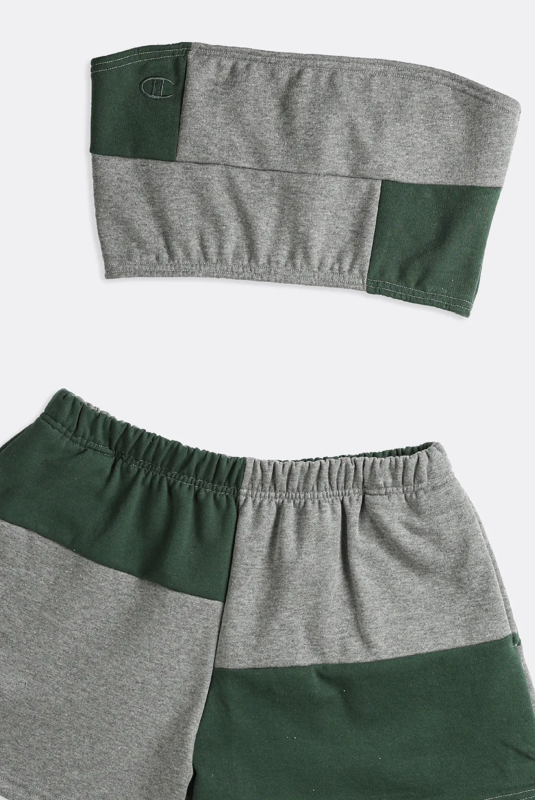 Rework Champion Patchwork Mini Sweatshorts Set - L