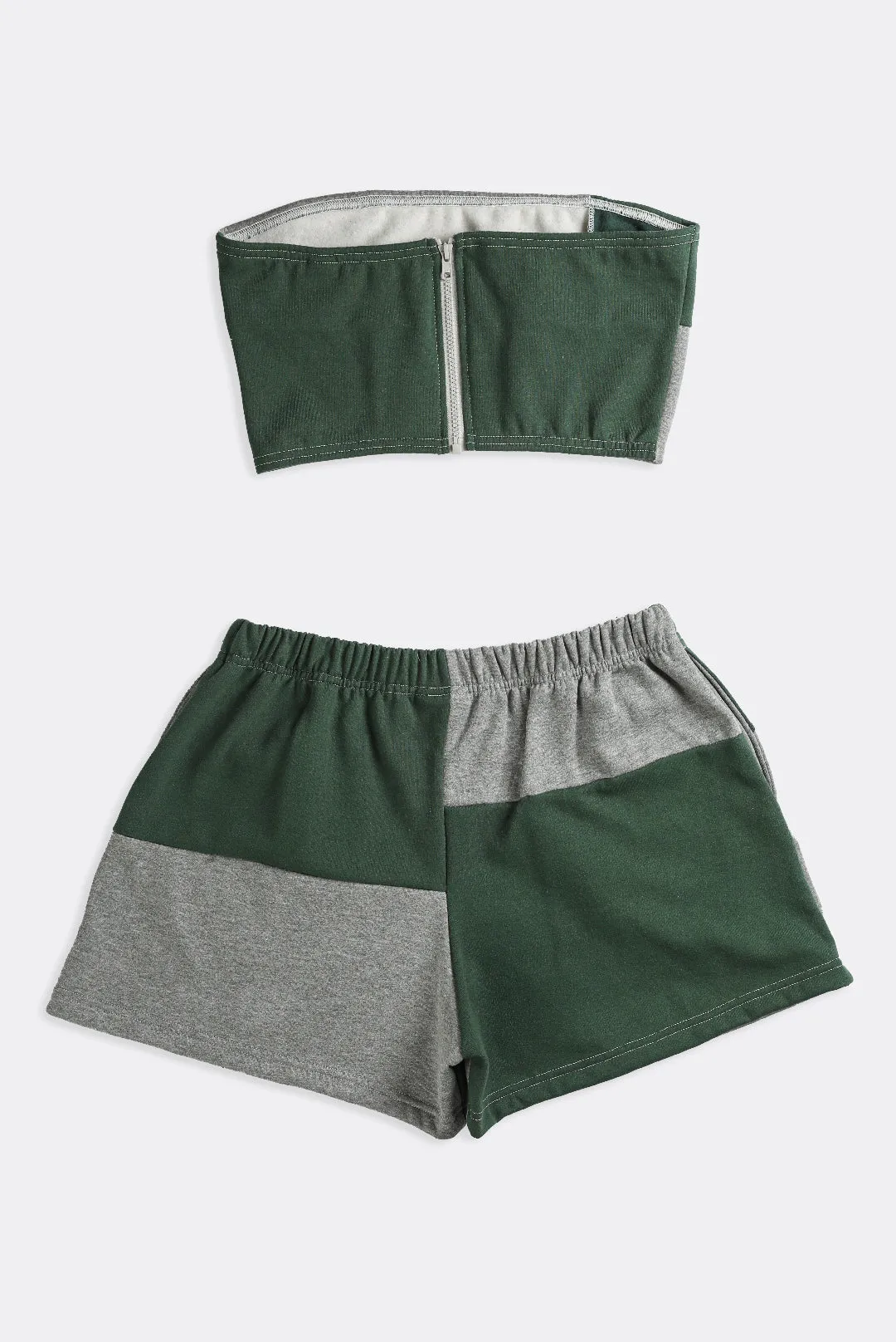 Rework Champion Patchwork Mini Sweatshorts Set - L