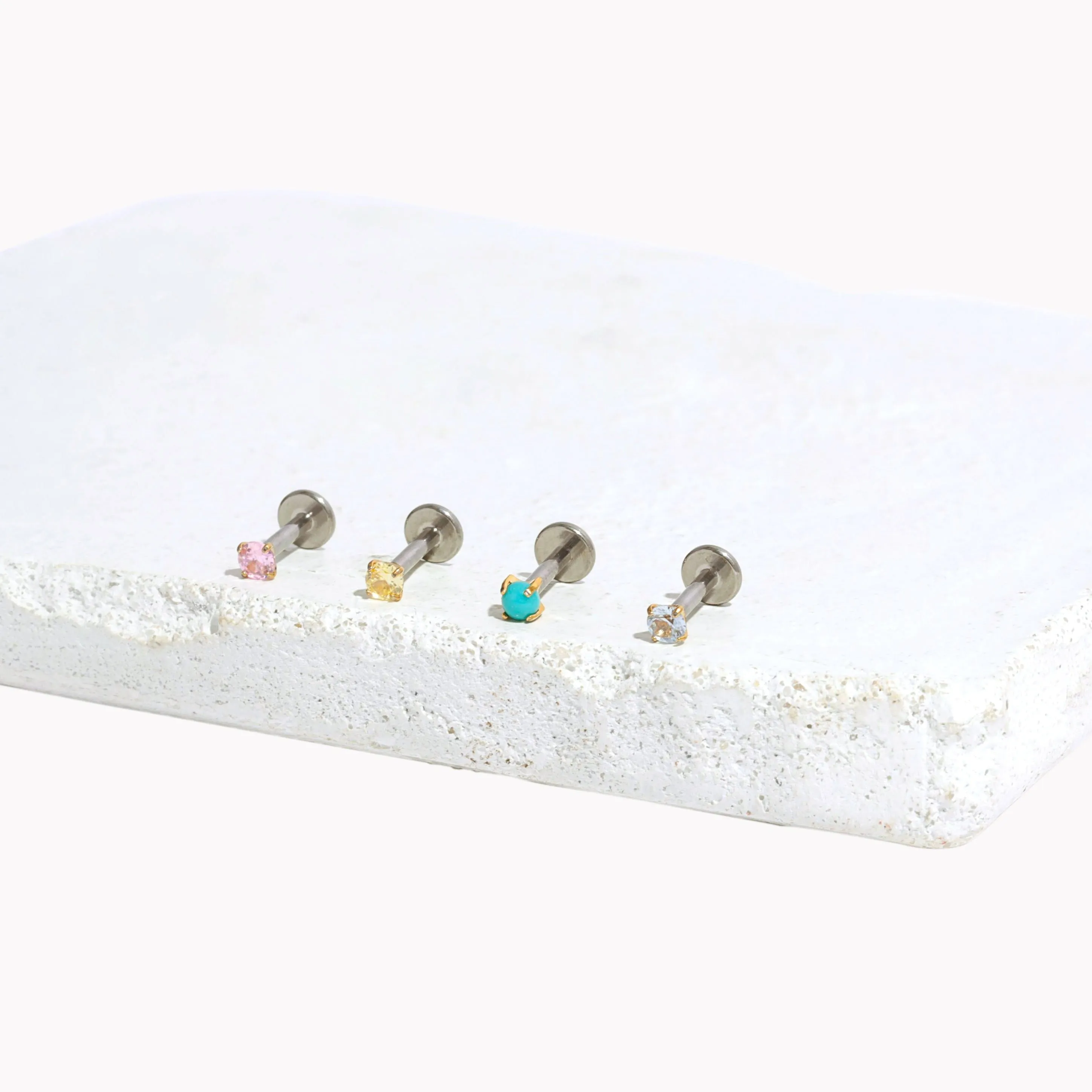 Single Crystal Flat Back Stud Earring