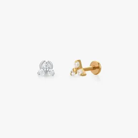 Titanium Twinkle Flat Back Stud (Single)