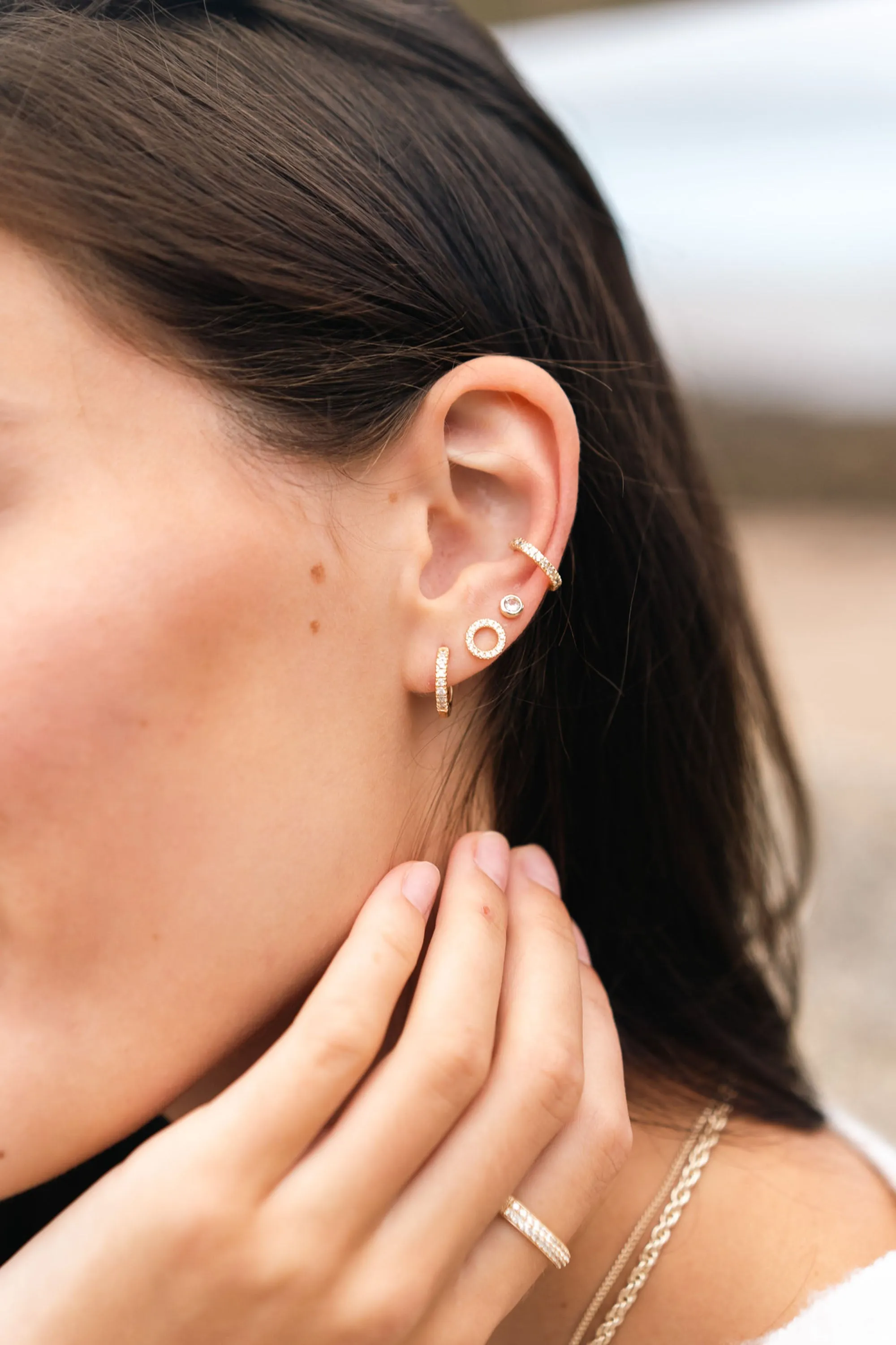 White Topaz Stud Earrings