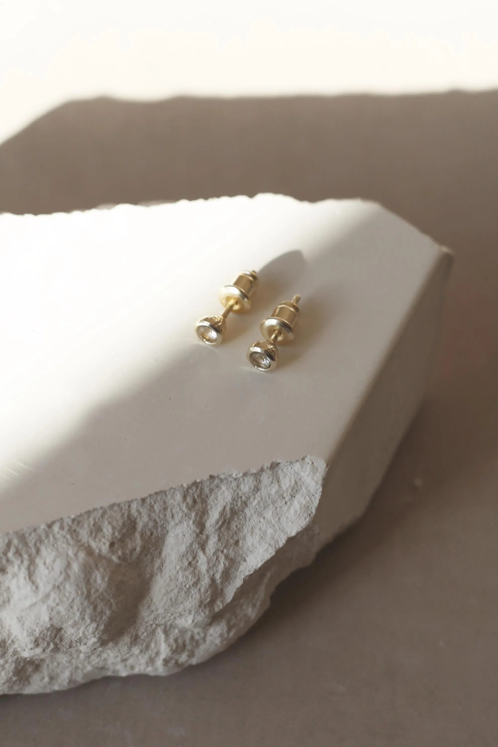 White Topaz Stud Earrings